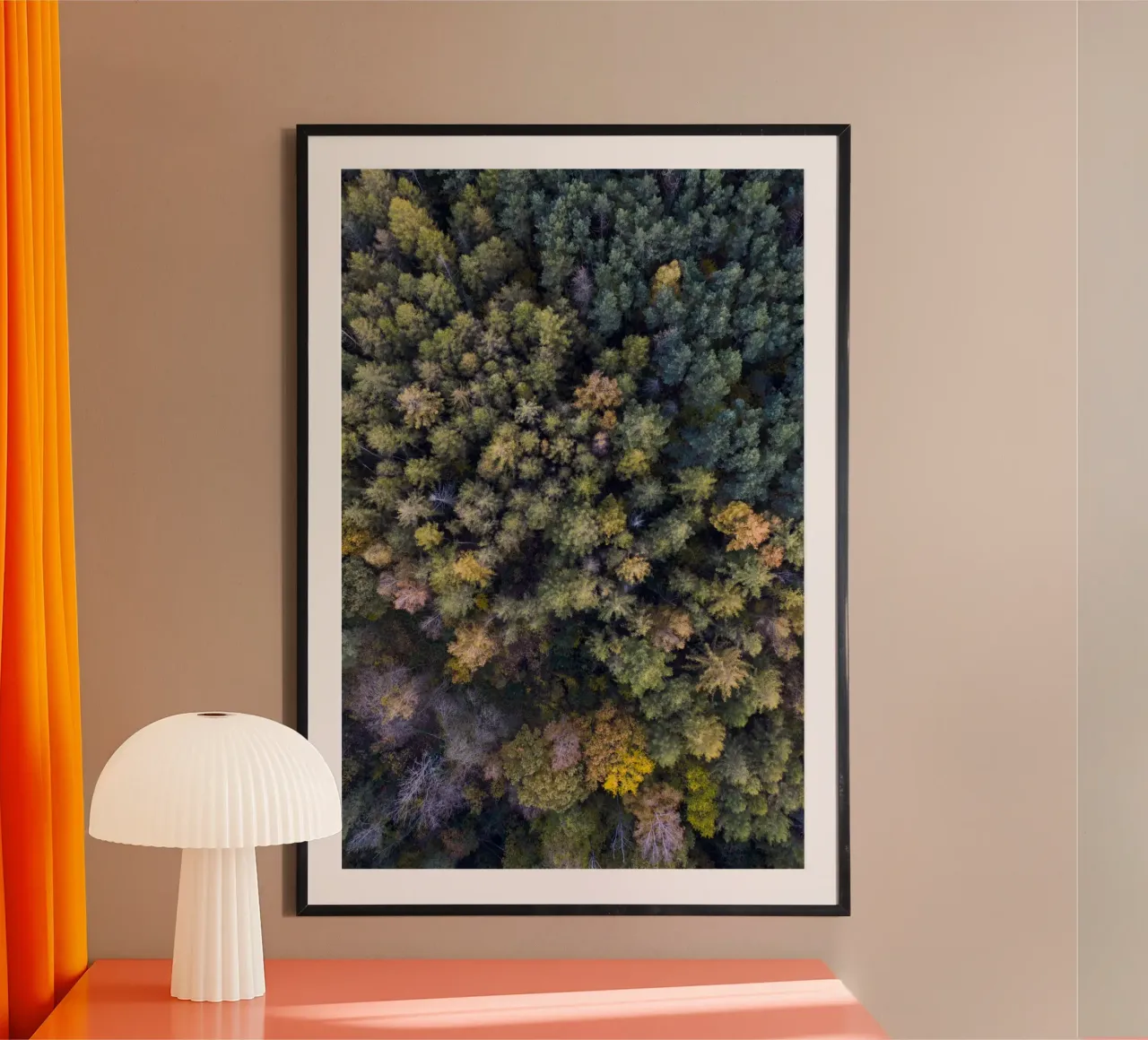 yellow autumn in the forest poster con telaio in plastica da Studio Nahili
