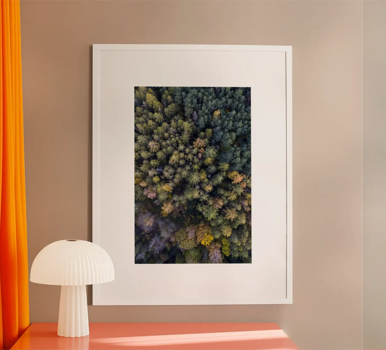 yellow autumn in the forest poster con telaio in plastica da Studio Nahili