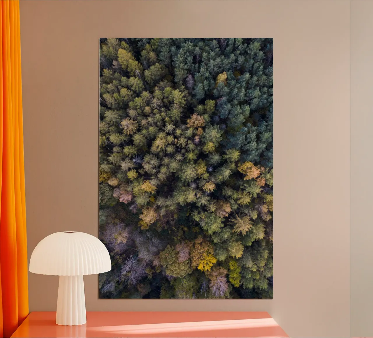 yellow autumn in the forest poster con telaio in plastica da Studio Nahili