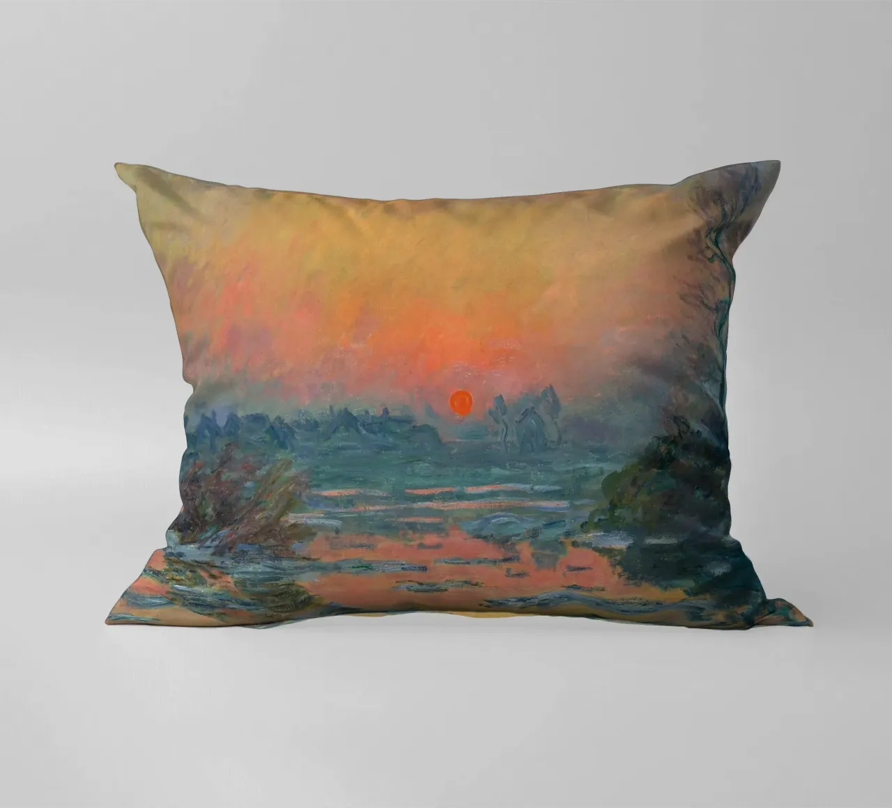 Sunset on the Seine in Winter - Claude Monet cuscino da apoloprints