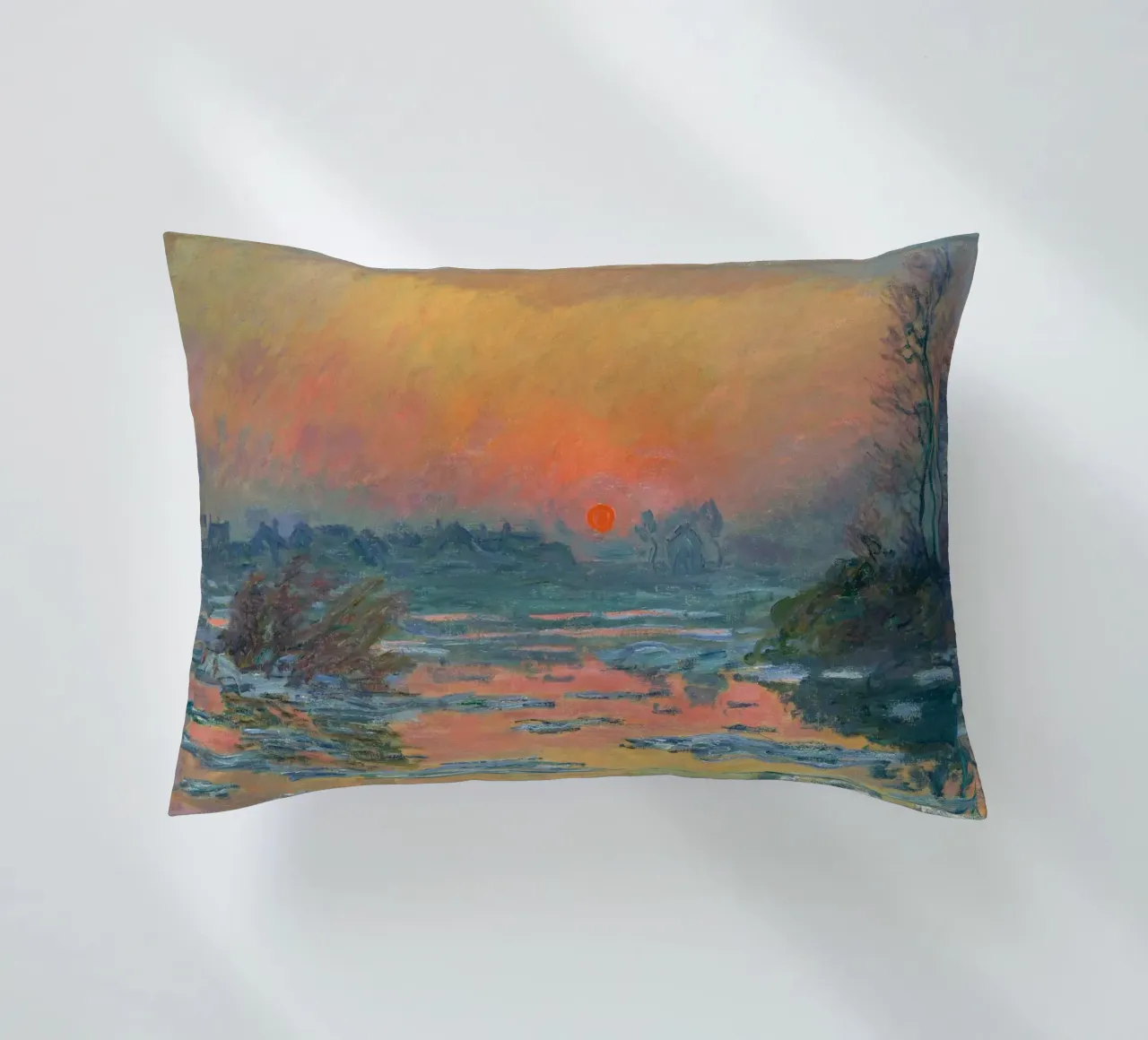 Sunset on the Seine in Winter - Claude Monet cuscino da apoloprints