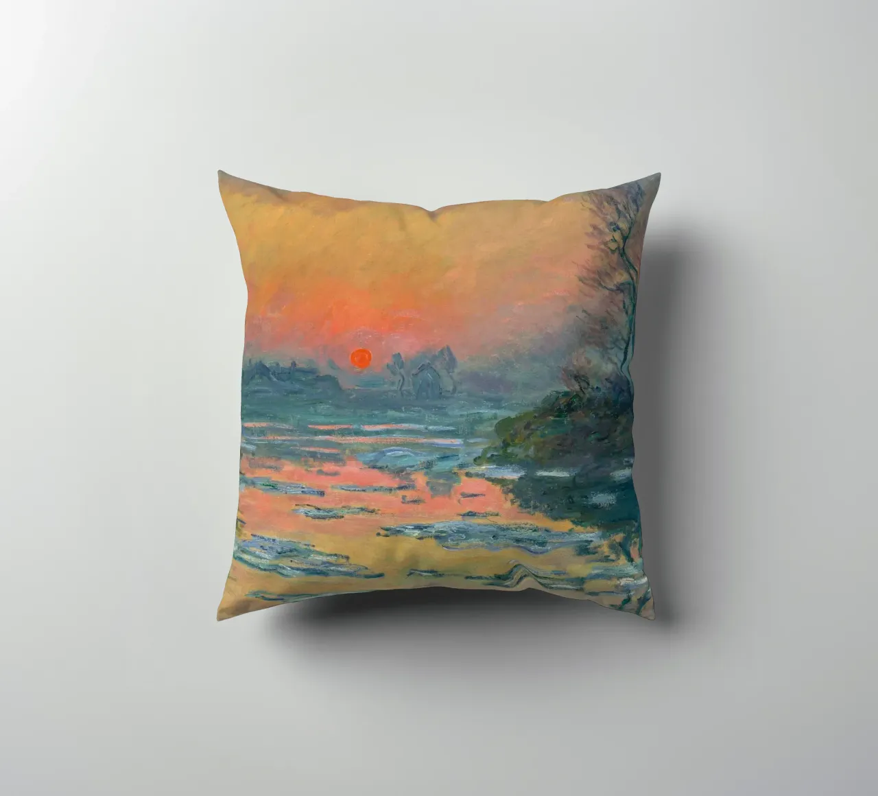 Sunset on the Seine in Winter - Claude Monet cuscino da apoloprints