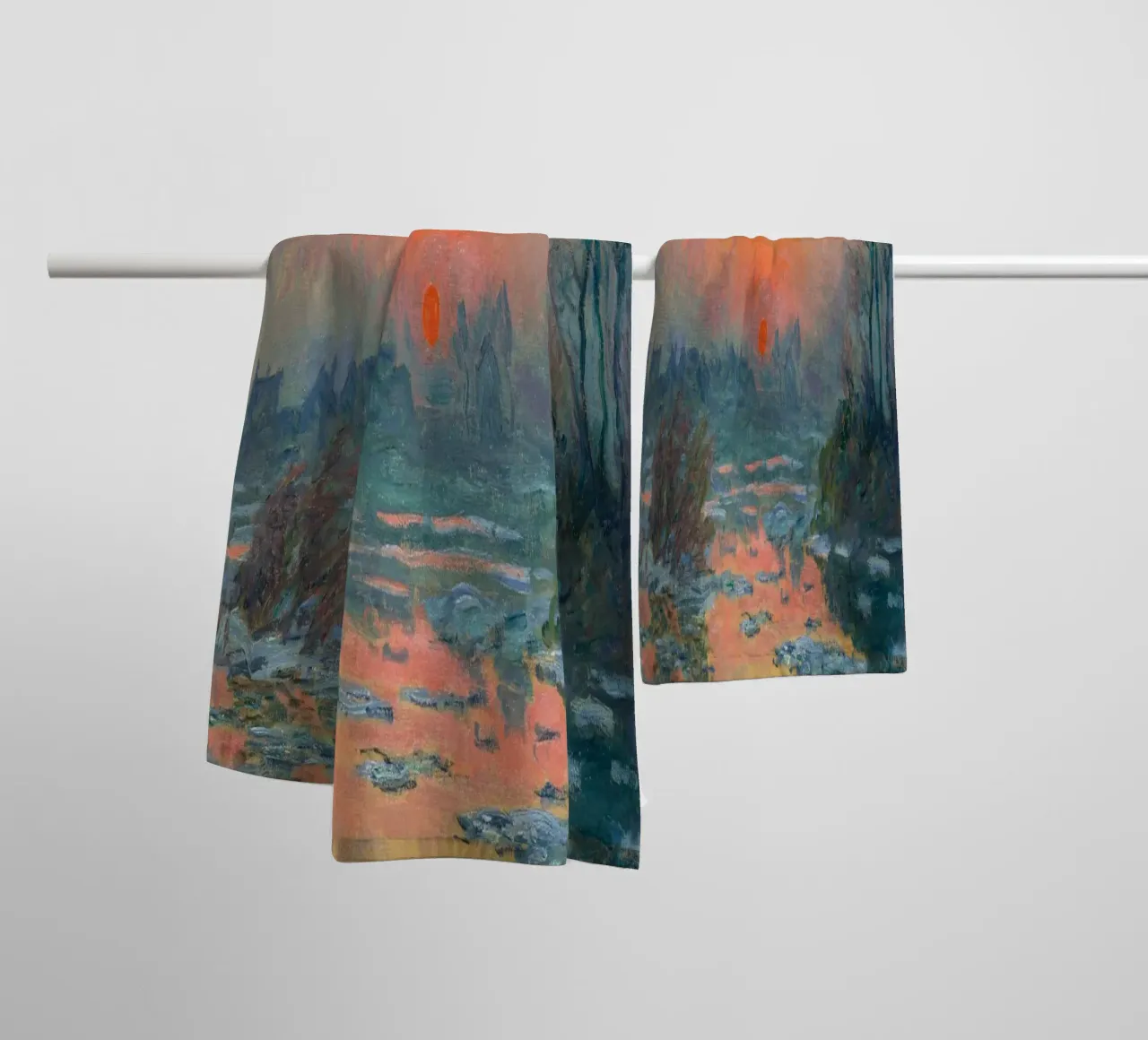Sunset on the Seine in Winter - Claude Monet asciugamano da bagno da apoloprints