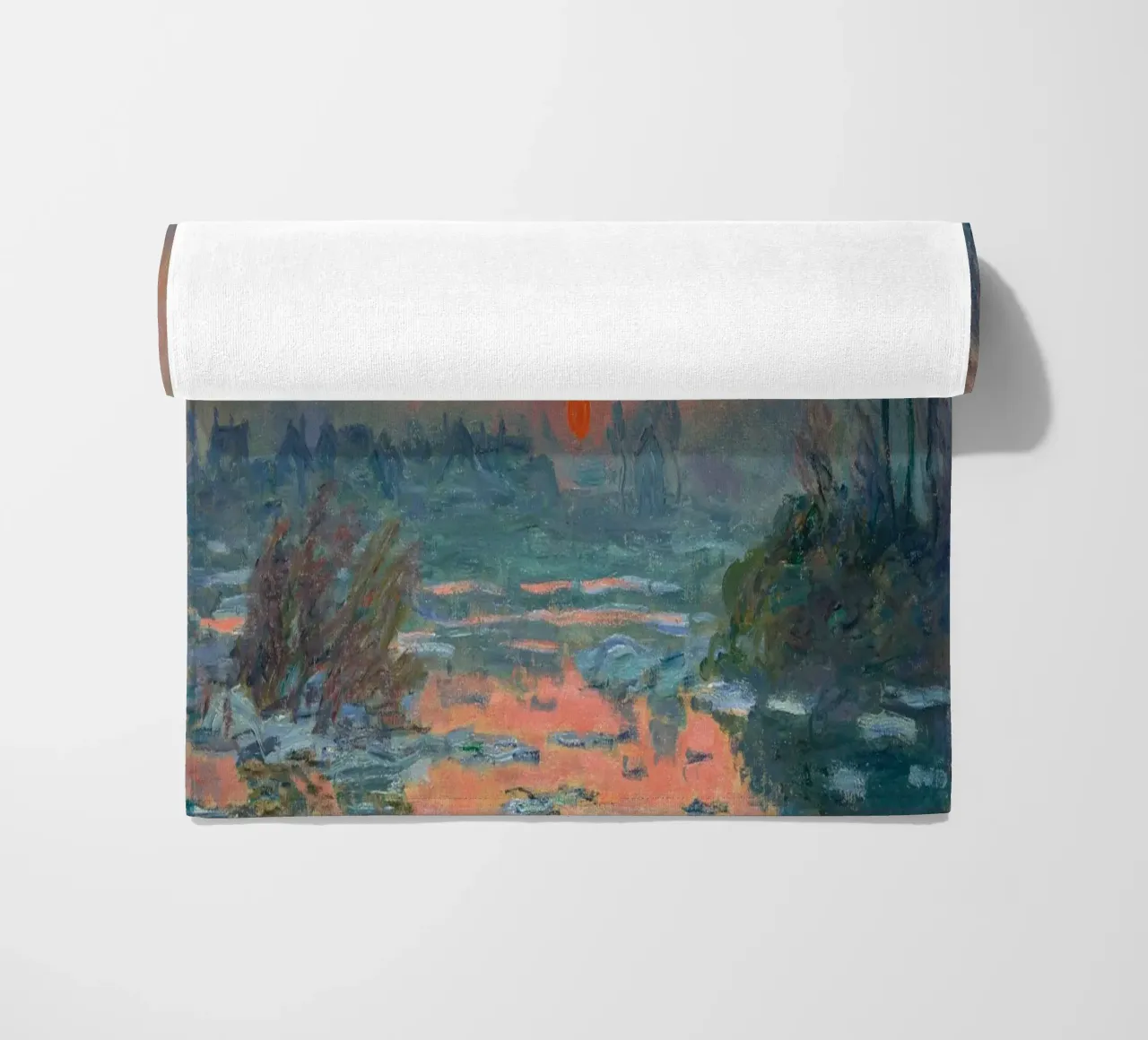 Sunset on the Seine in Winter - Claude Monet telo mare da apoloprints