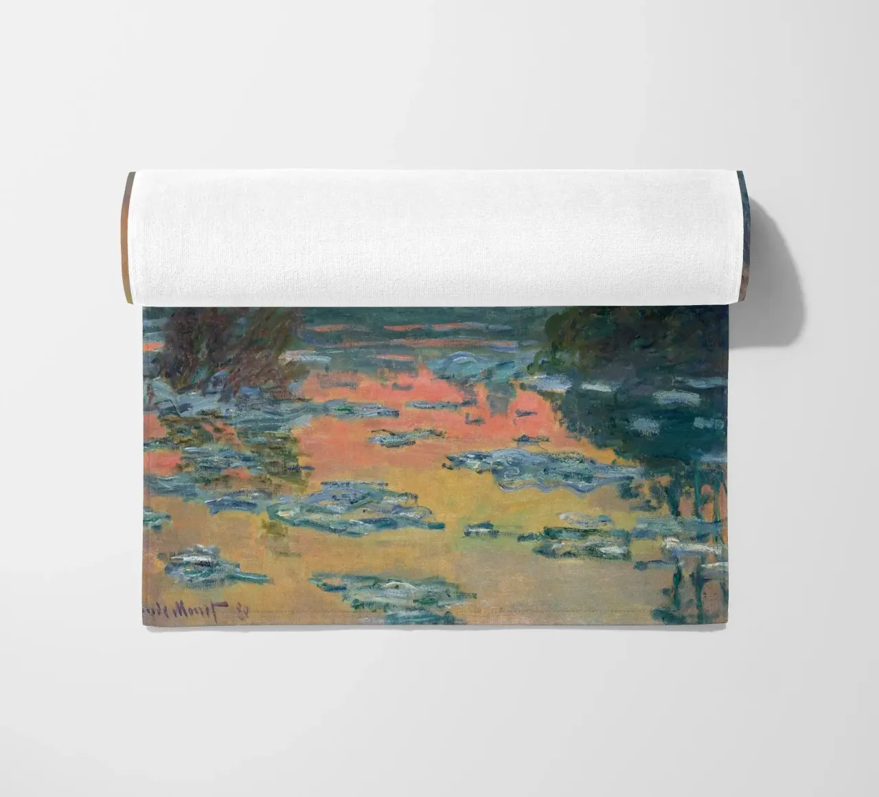 Sunset on the Seine in Winter - Claude Monet telo mare da apoloprints