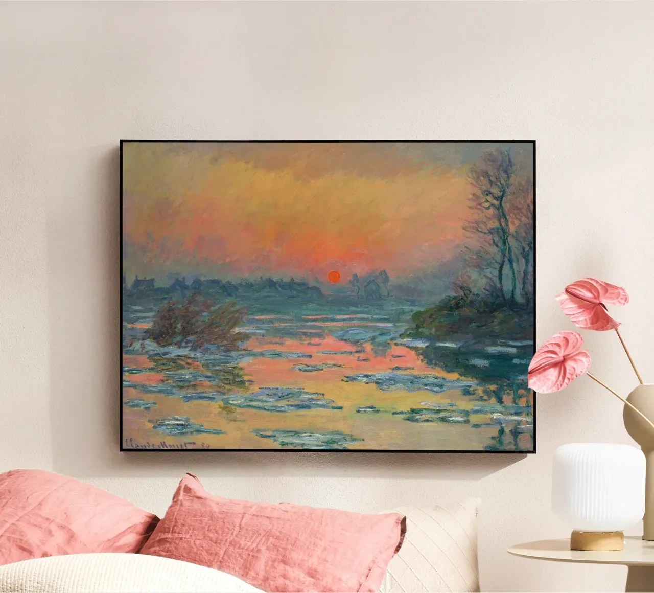 Sunset on the Seine in Winter - Claude Monet plexiglass da apoloprints