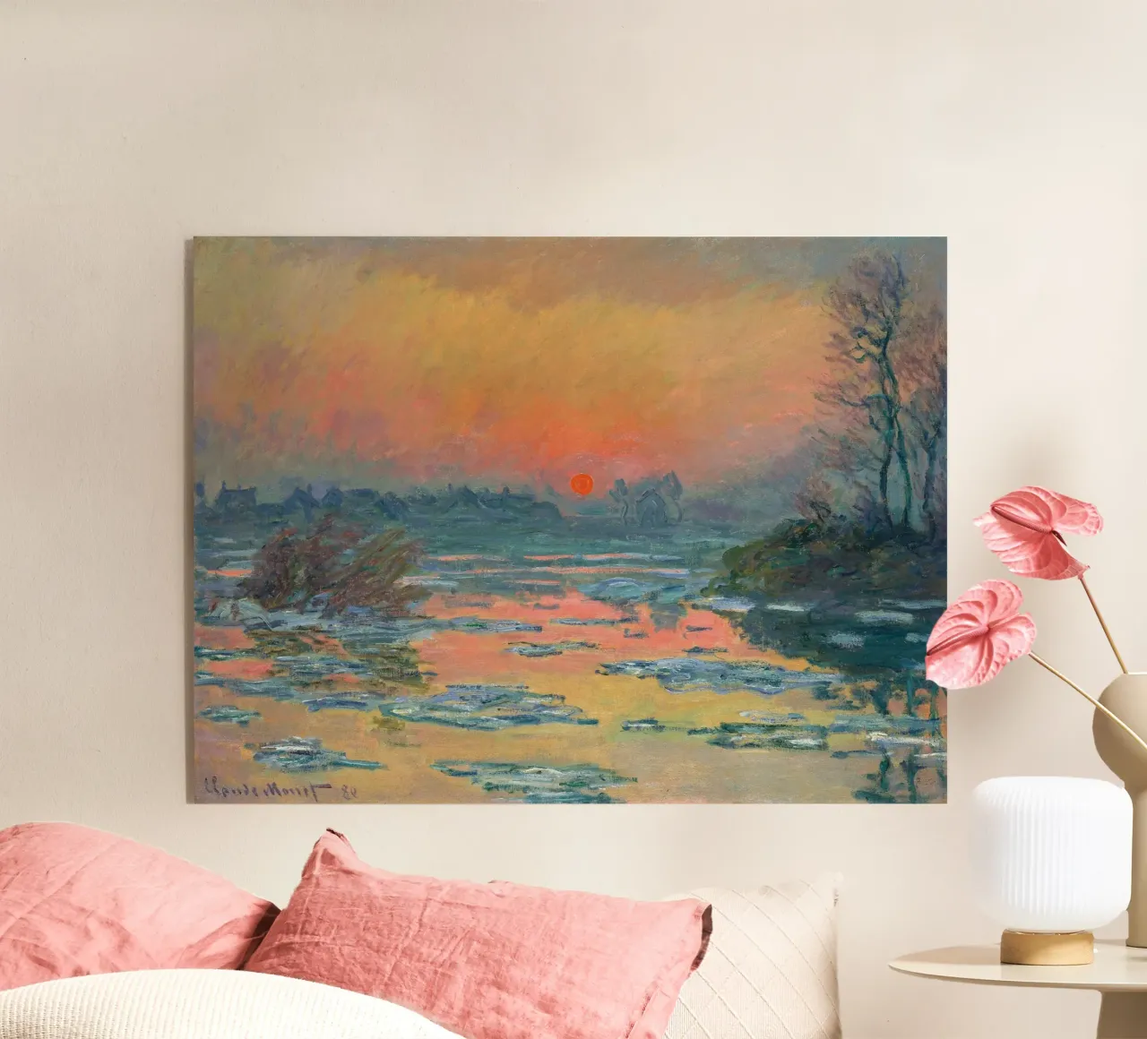 Sunset on the Seine in Winter - Claude Monet plexiglass da apoloprints