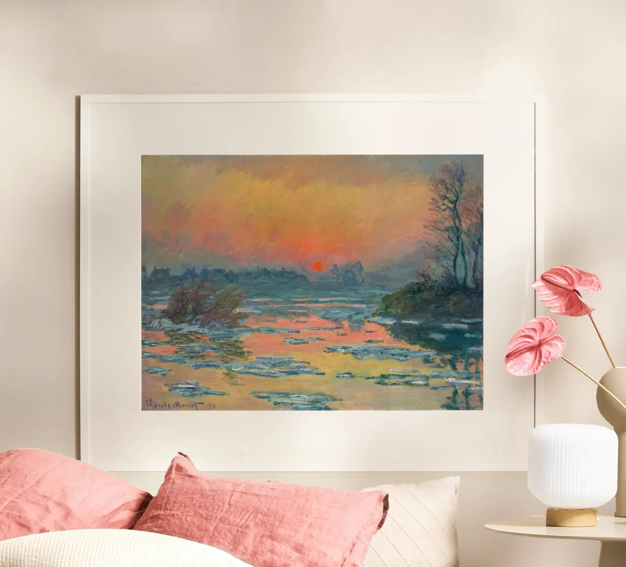 Sunset on the Seine in Winter - Claude Monet carta hahnemühle da apoloprints