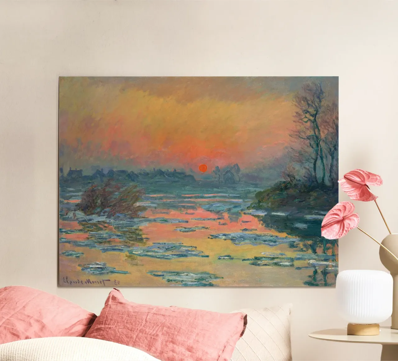 Sunset on the Seine in Winter - Claude Monet carta hahnemühle da apoloprints