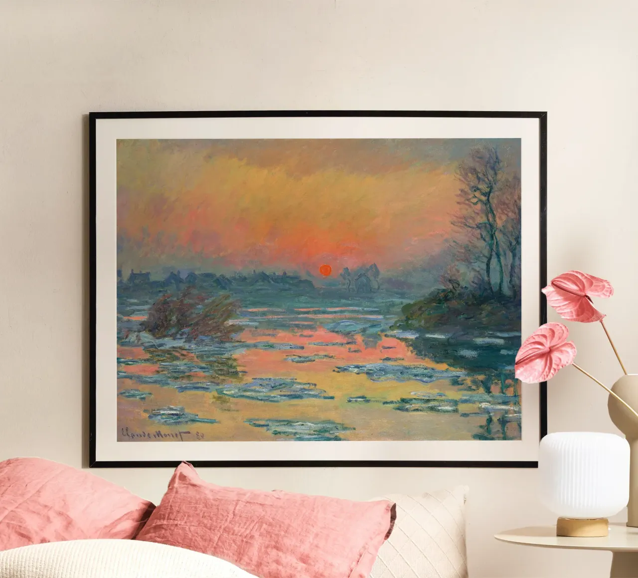 Sunset on the Seine in Winter - Claude Monet carta hahnemühle da apoloprints