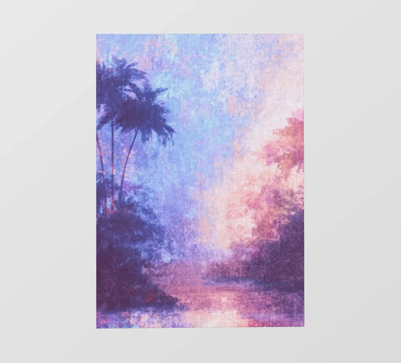 Paesaggio acquerellato con palme telo in pvc da Nikis Art Studio