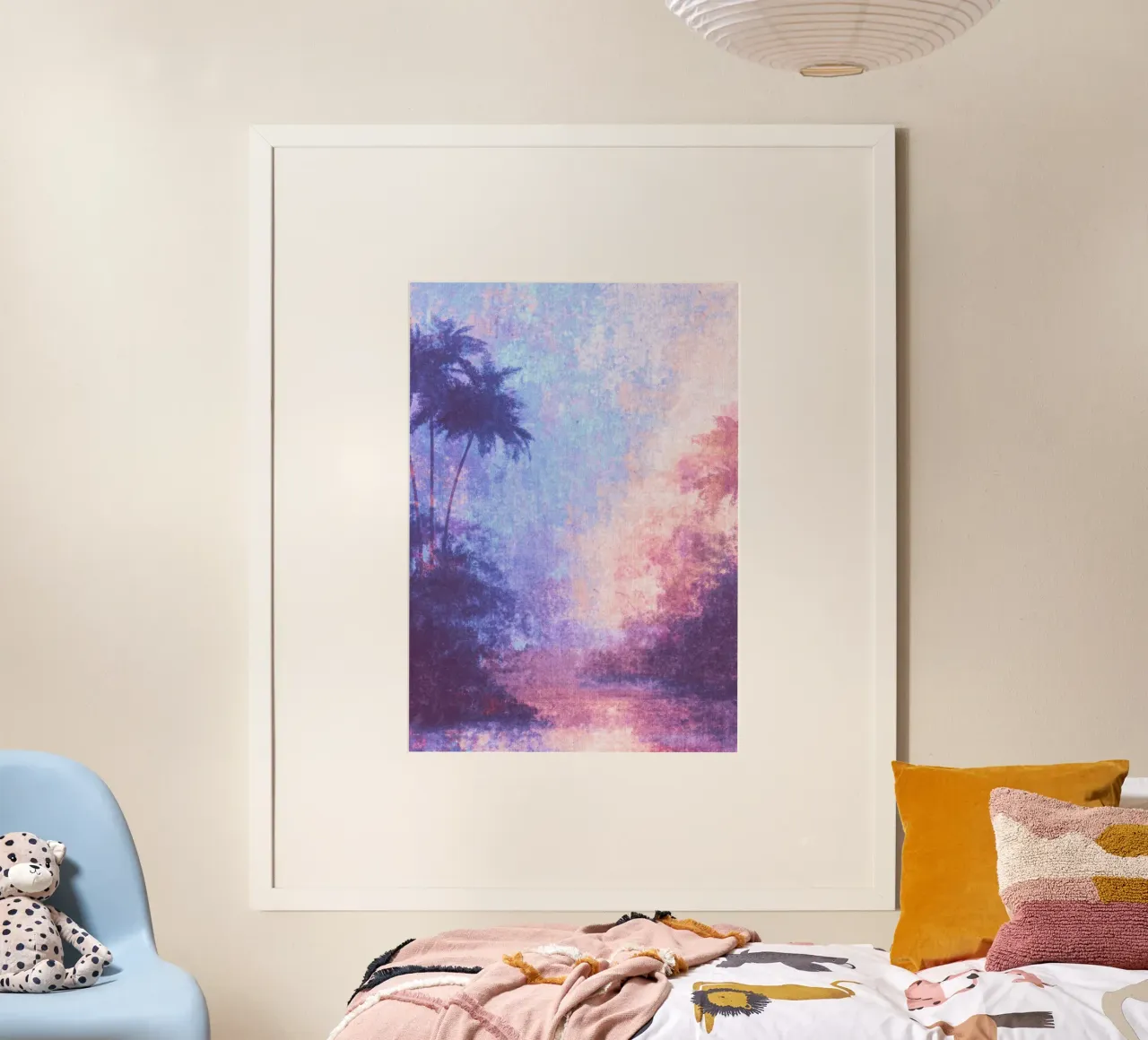 Paesaggio acquerellato con palme carta hahnemühle da Nikis Art Studio