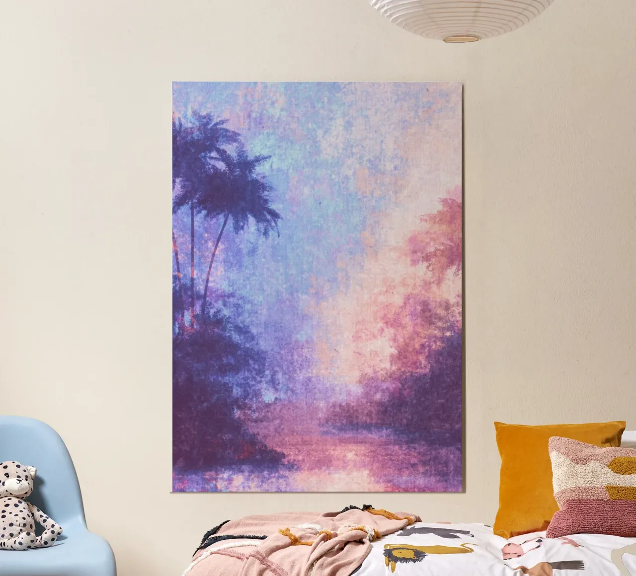 Paesaggio acquerellato con palme carta hahnemühle da Nikis Art Studio