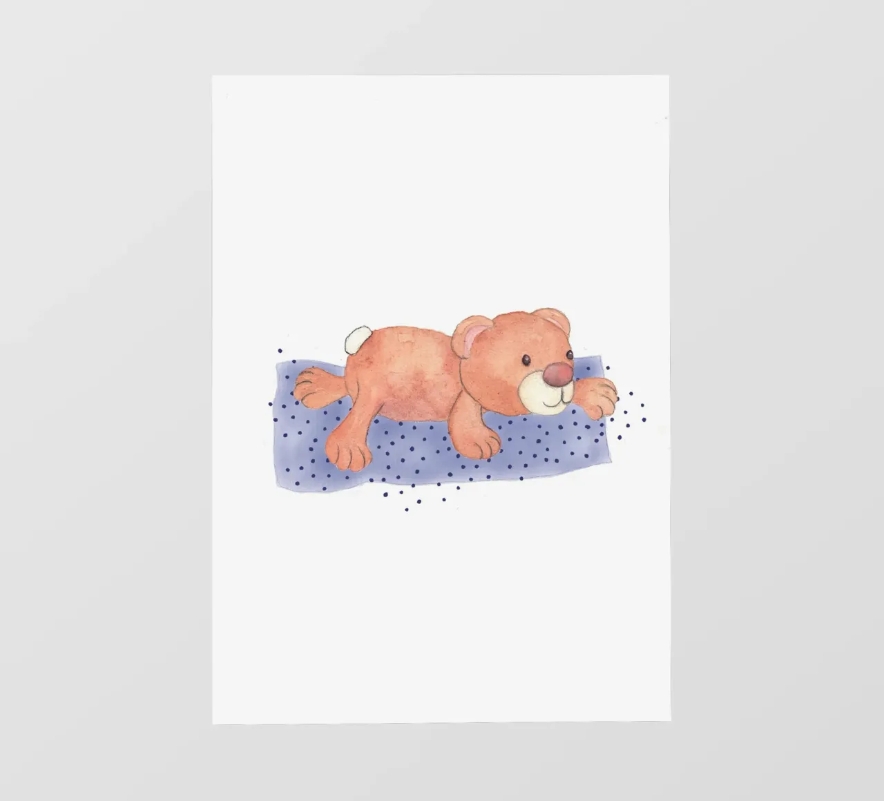 Cuddly bear lying on blanket photo wallpaper by Farbwelten