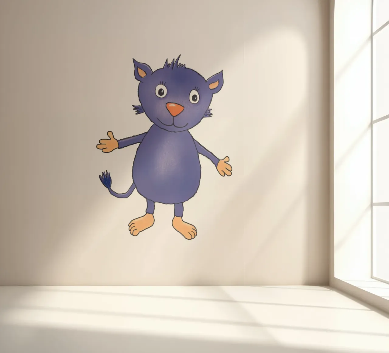 Monsterchen in lila fotobehang van Farbwelten