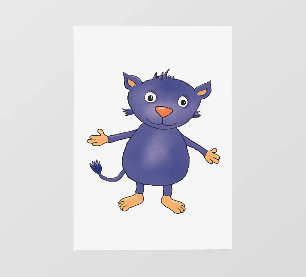 Monsterchen in lila fotobehang van Farbwelten