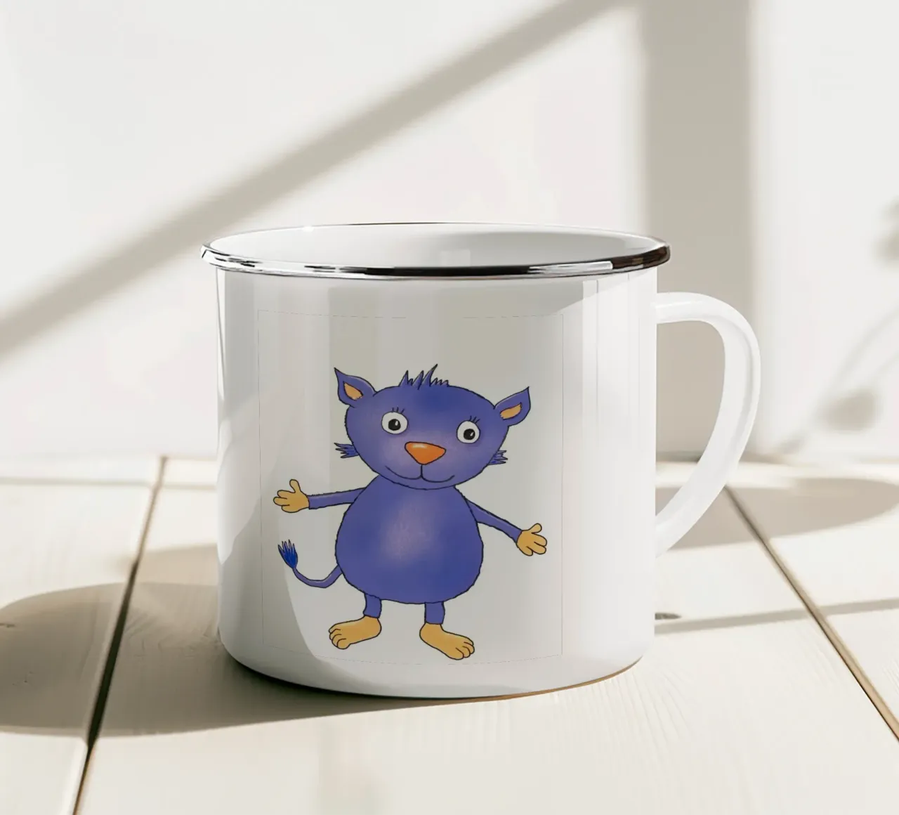 Monsterchen in lila tazza in smalto da Farbwelten