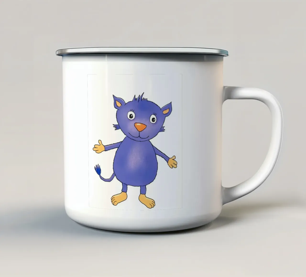 Monsterchen in lila tazza in smalto da Farbwelten