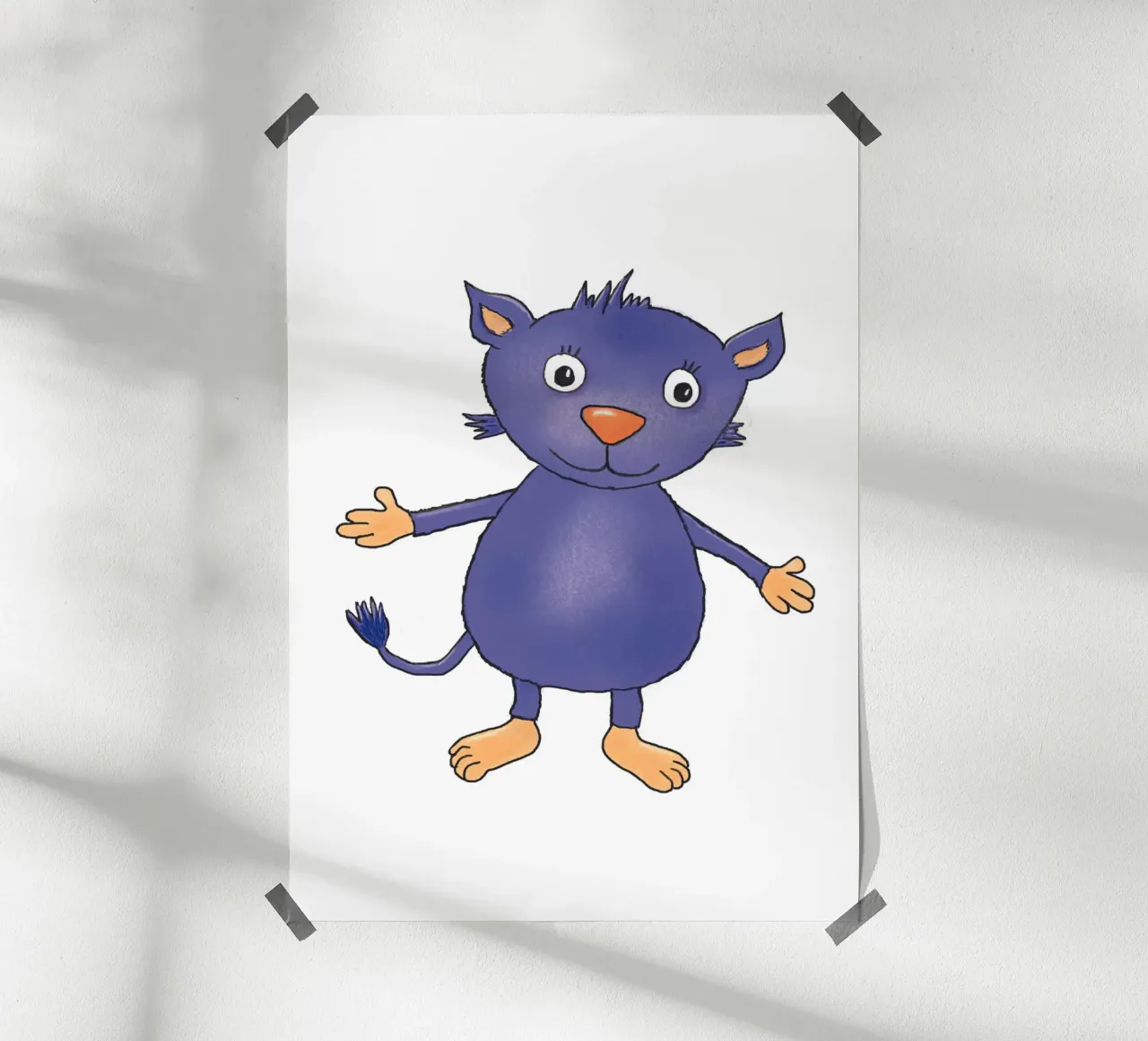 Monsterchen in lila poster da Farbwelten