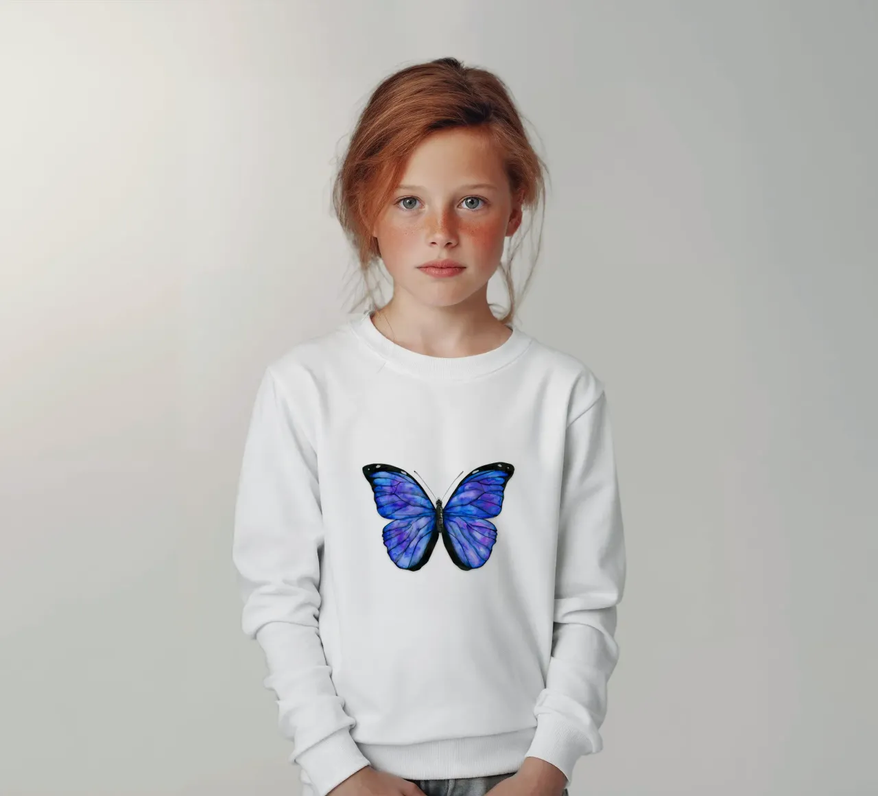 Farfalla Morpho menelaus acquerello felpa bambino da BwiseLizzy