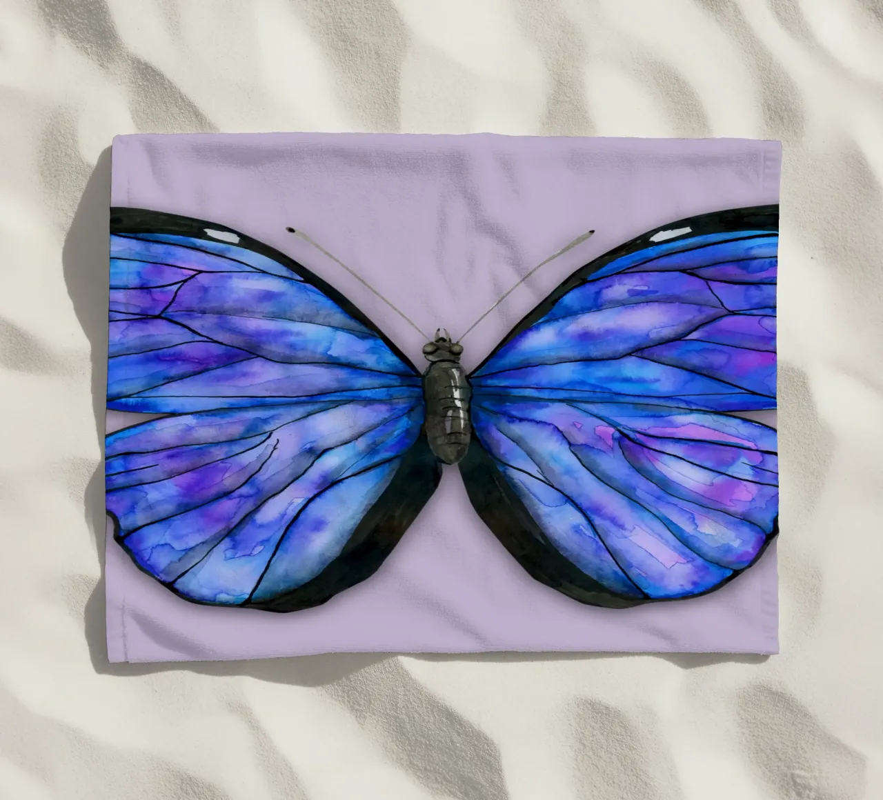 Farfalla Morpho menelaus acquerello telo mare da BwiseLizzy
