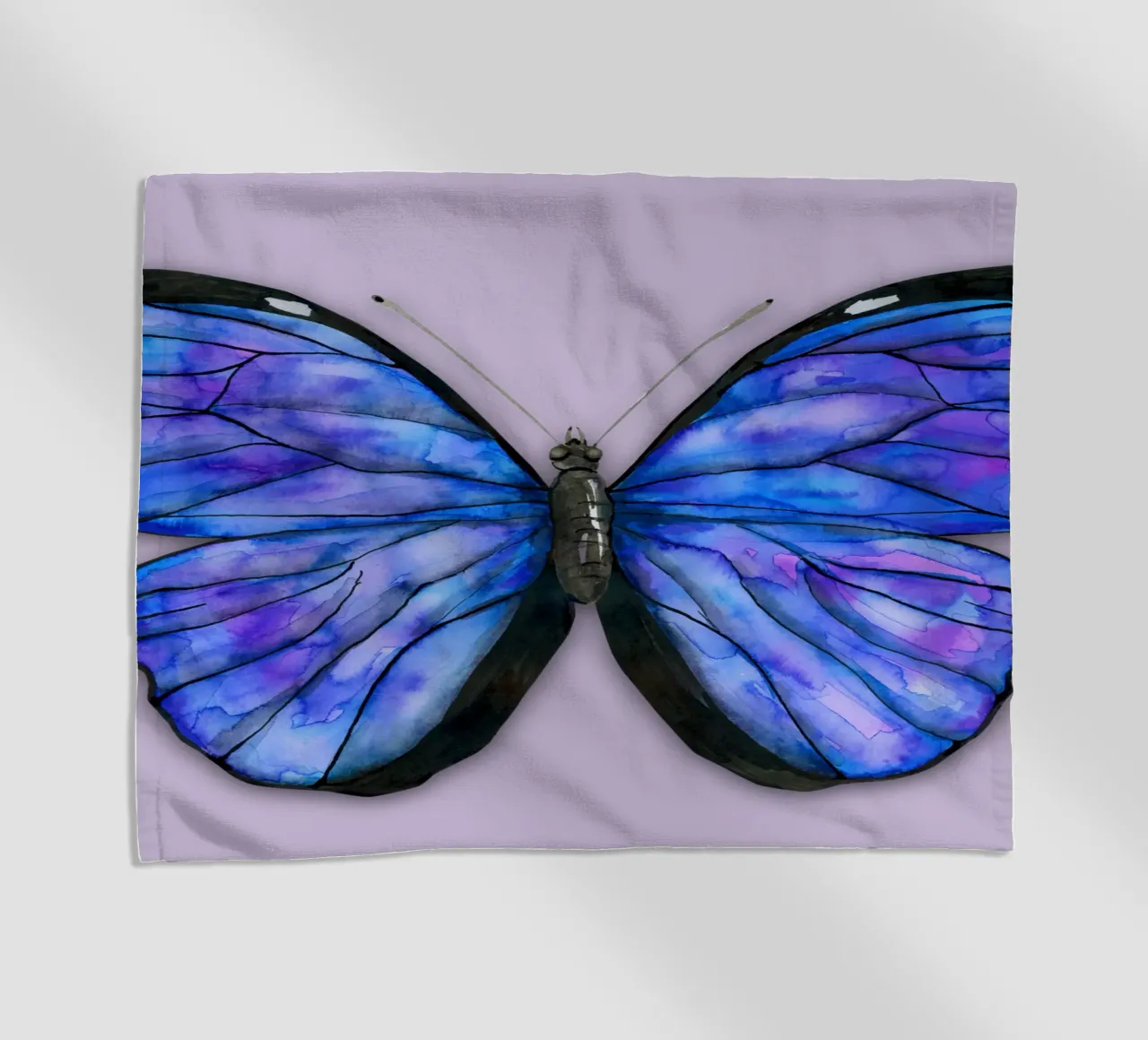 Farfalla Morpho menelaus acquerello telo mare da BwiseLizzy