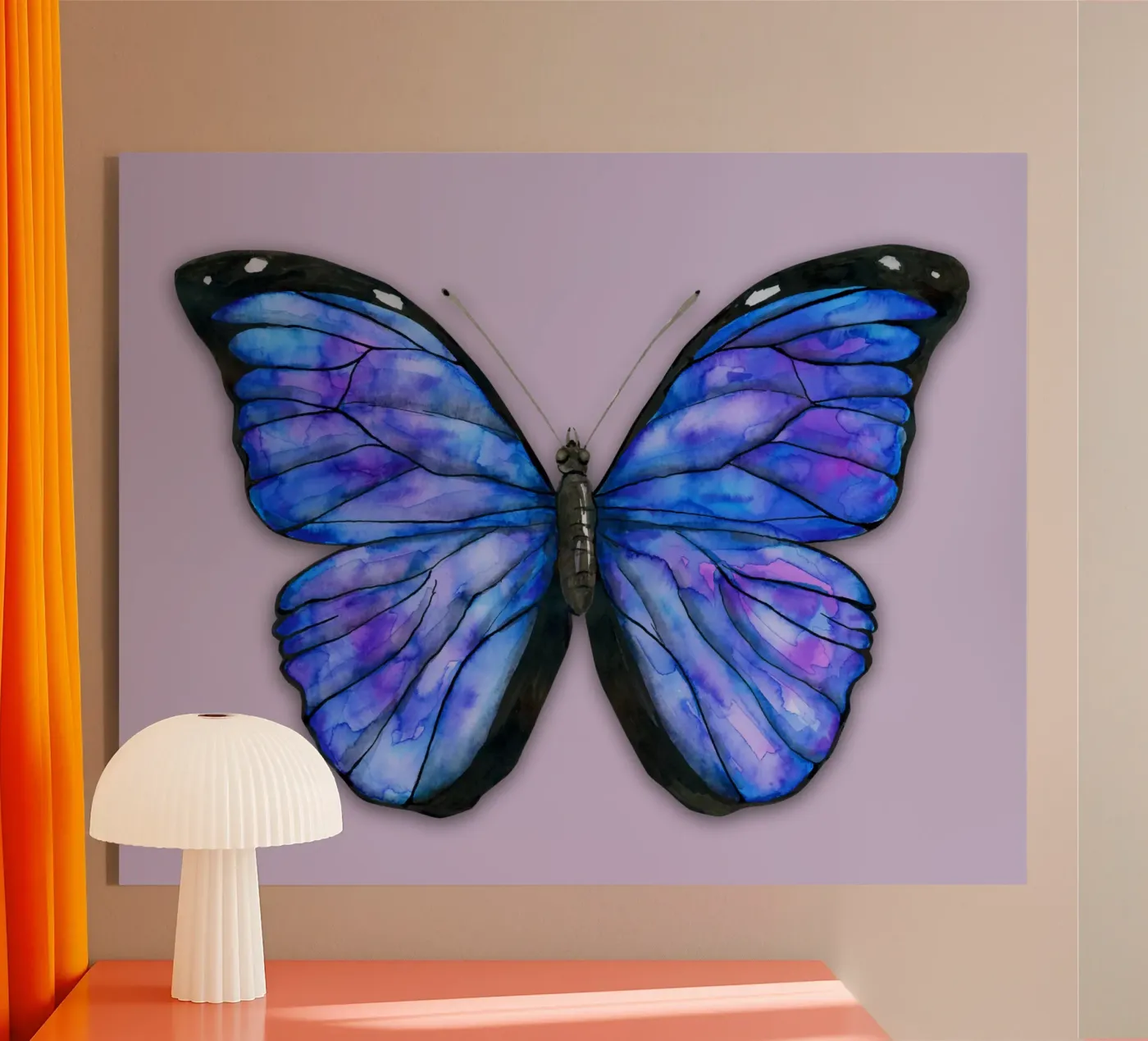 Butterfly Morpho menelaus watercolor plexiglass da BwiseLizzy