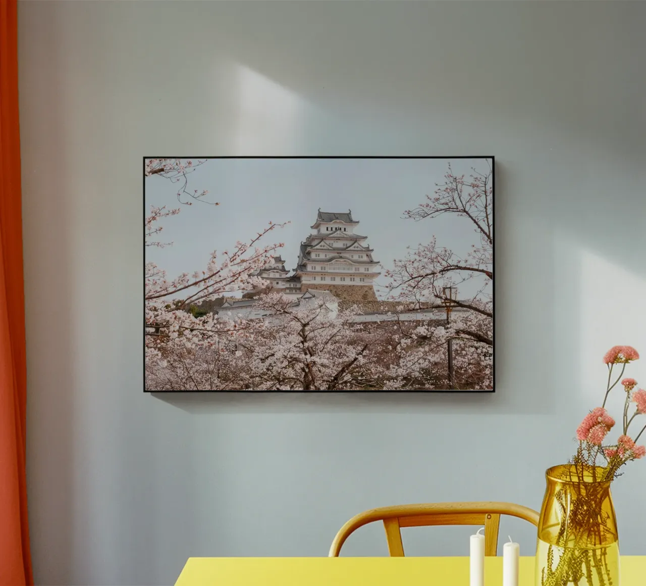 I ciliegi in fiore del castello di Himeji, Giappone plexiglass da Marcel Bisig