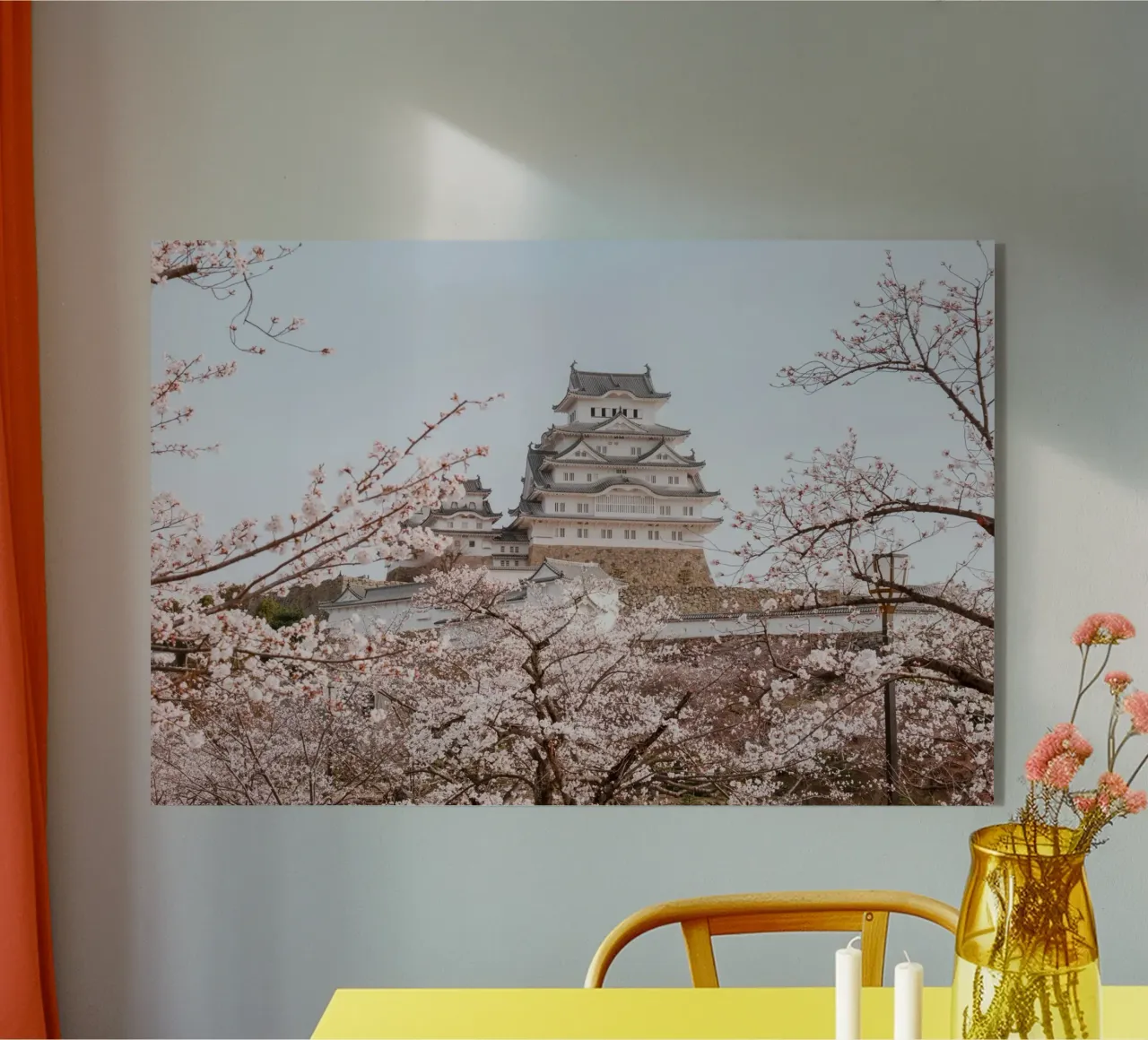 I ciliegi in fiore del castello di Himeji, Giappone plexiglass da Marcel Bisig