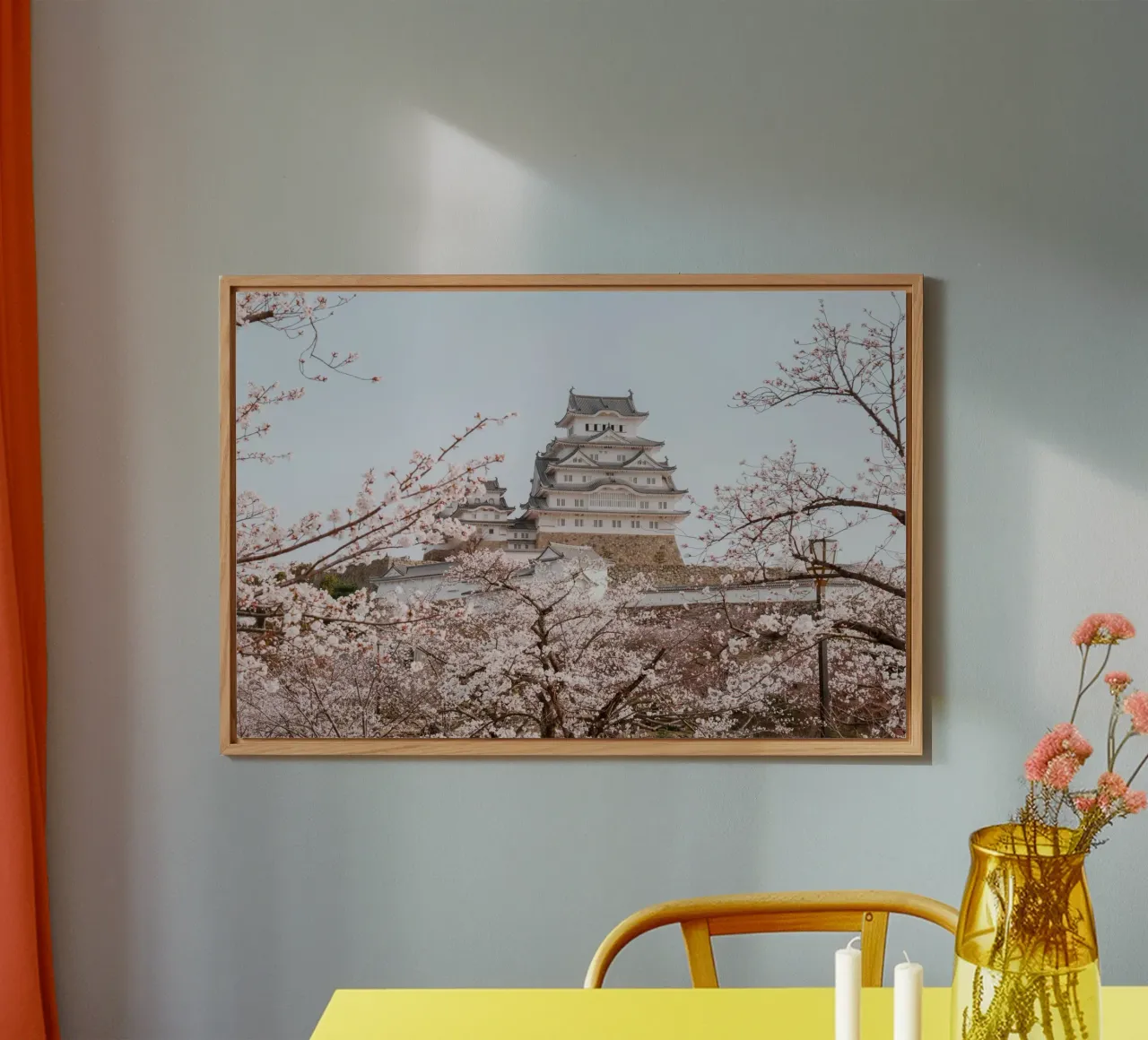 I ciliegi in fiore del castello di Himeji, Giappone alluminio dibond da Marcel Bisig