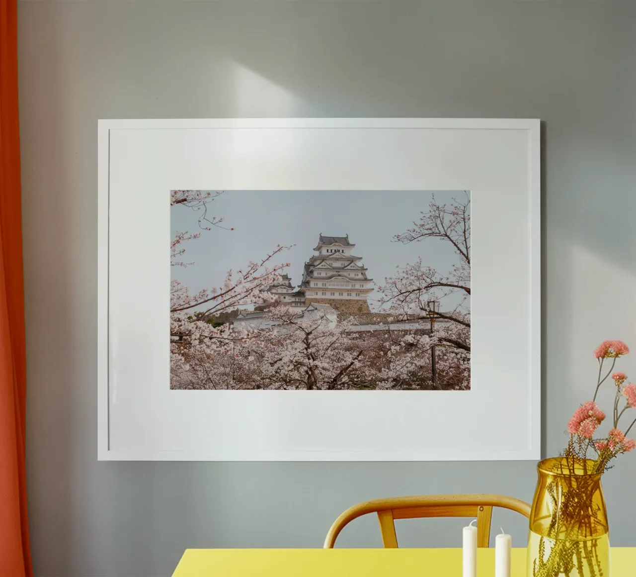 I ciliegi in fiore del castello di Himeji, Giappone carta hahnemühle da Marcel Bisig