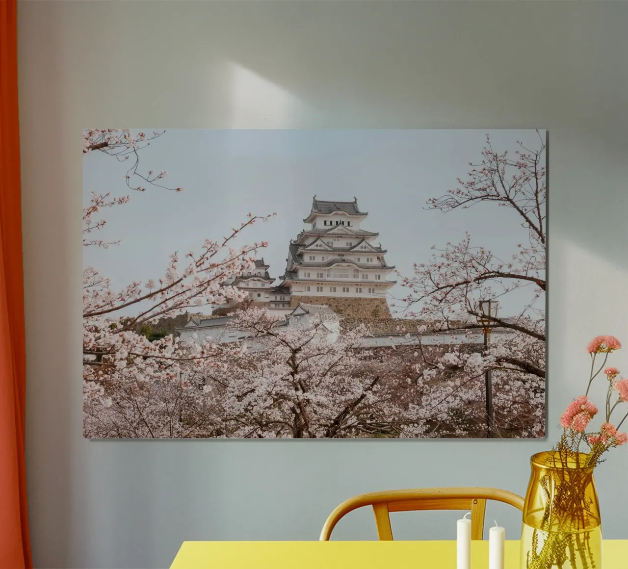 I ciliegi in fiore del castello di Himeji, Giappone carta hahnemühle da Marcel Bisig