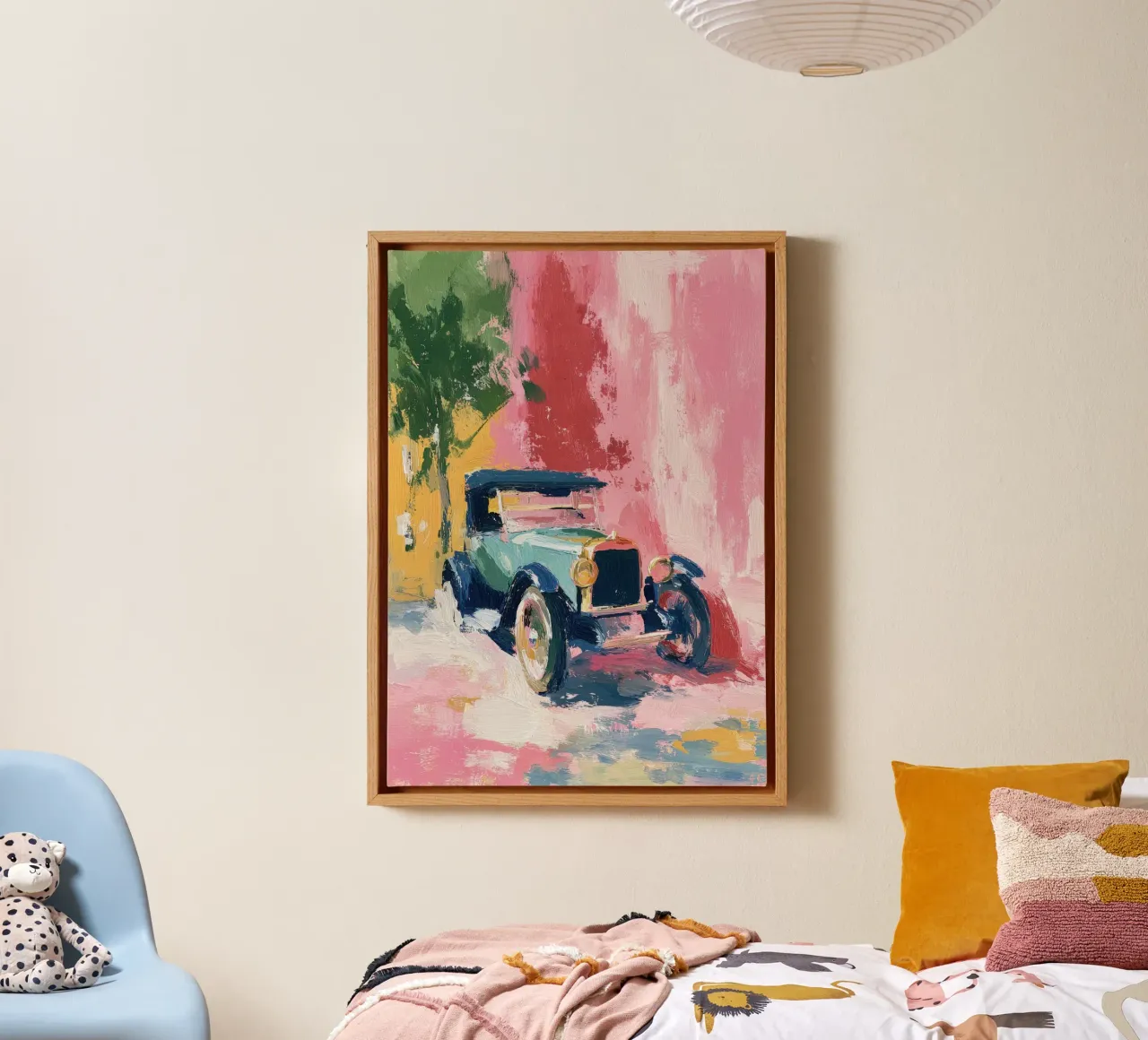 Oldtimer in pastelkleuren canvas van Nikis Art Studio
