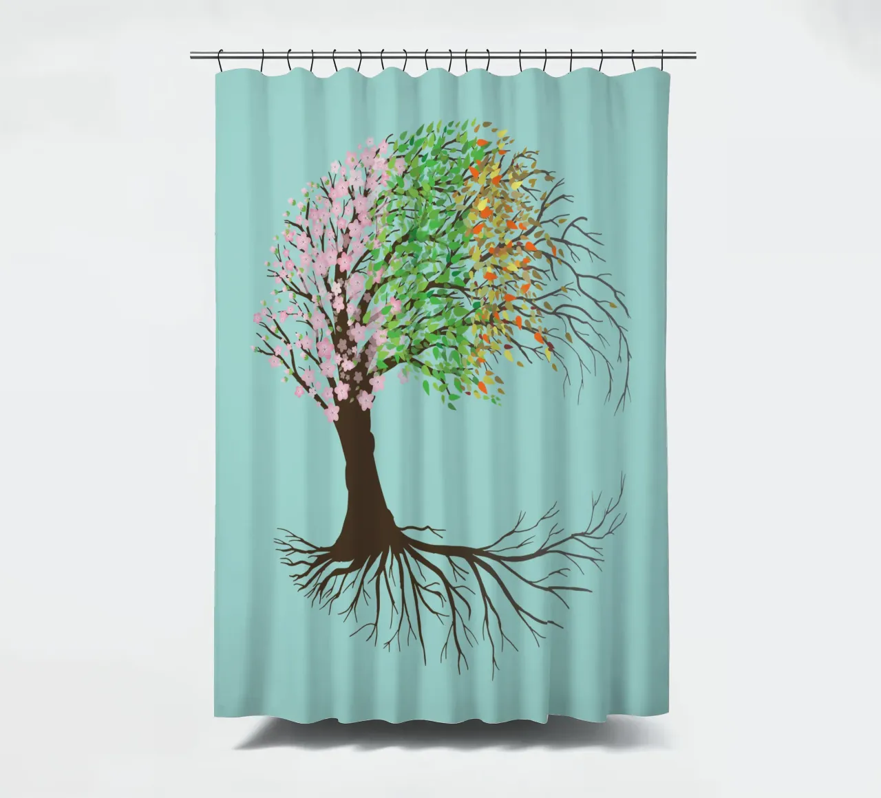 Vier Jahreszeiten Yggdrasil oder Baum des Lebens Duschvorhang von BwiseLizzy