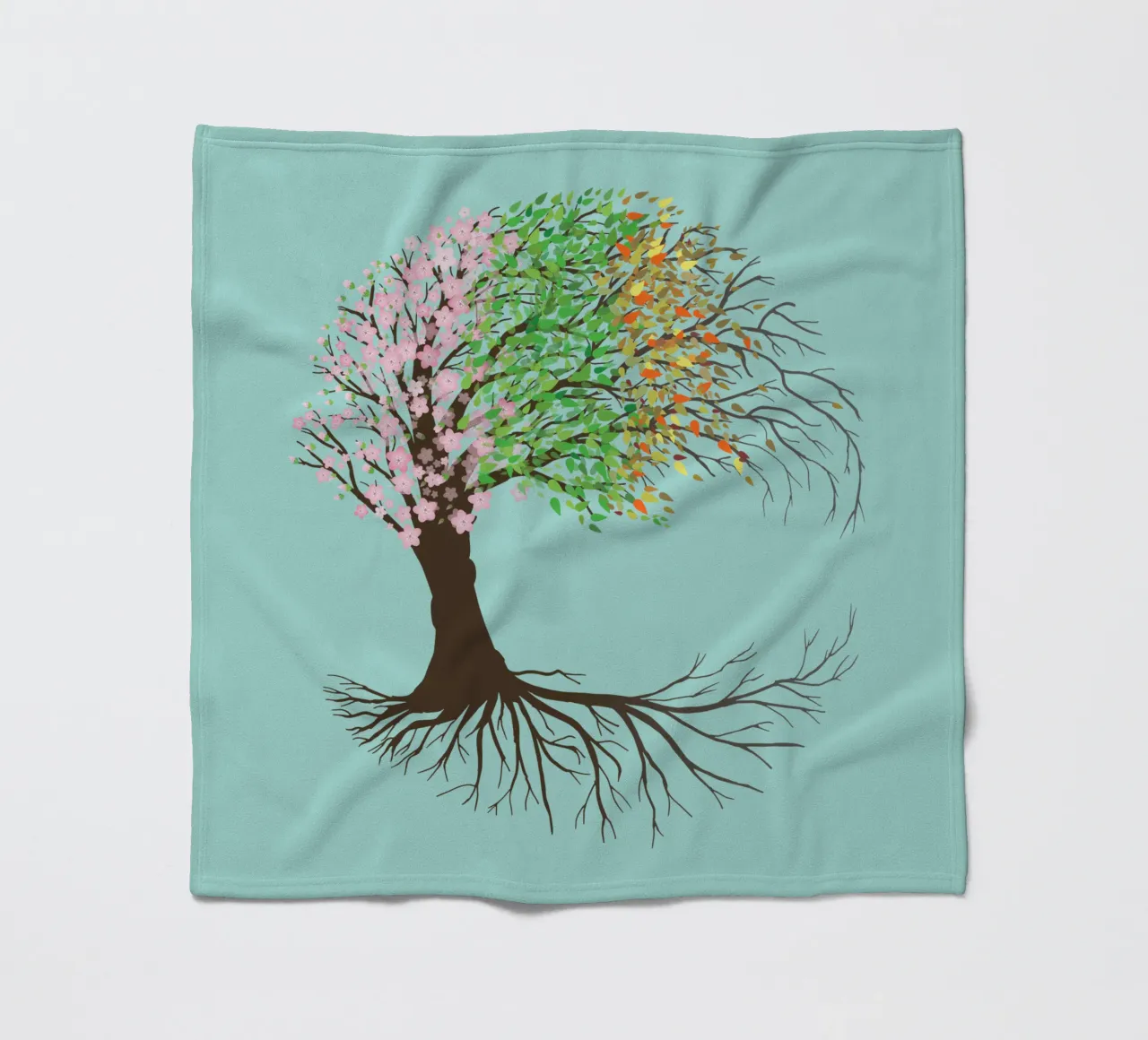 Vier Jahreszeiten Yggdrasil oder Baum des Lebens Fleecedecke von BwiseLizzy