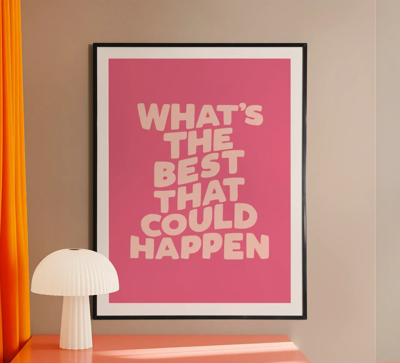 Qual è il meglio che possa accadere F06D91 poster con telaio in legno da THE MOTIVATED TYPE