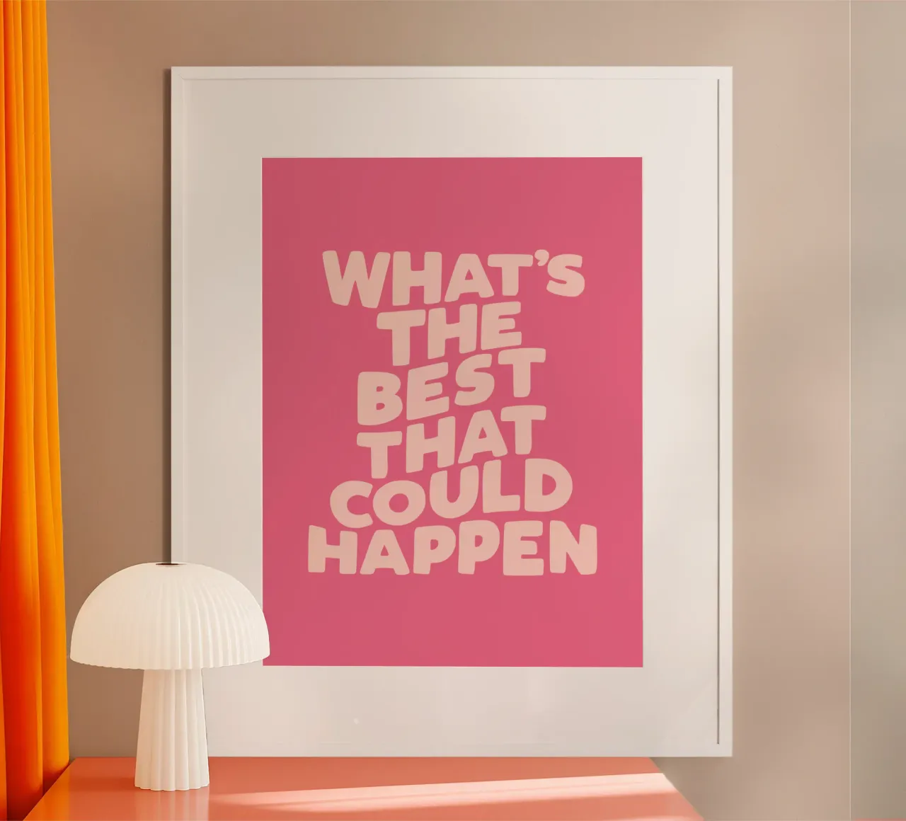 Qual è il meglio che possa accadere F06D91 poster con telaio in legno da THE MOTIVATED TYPE
