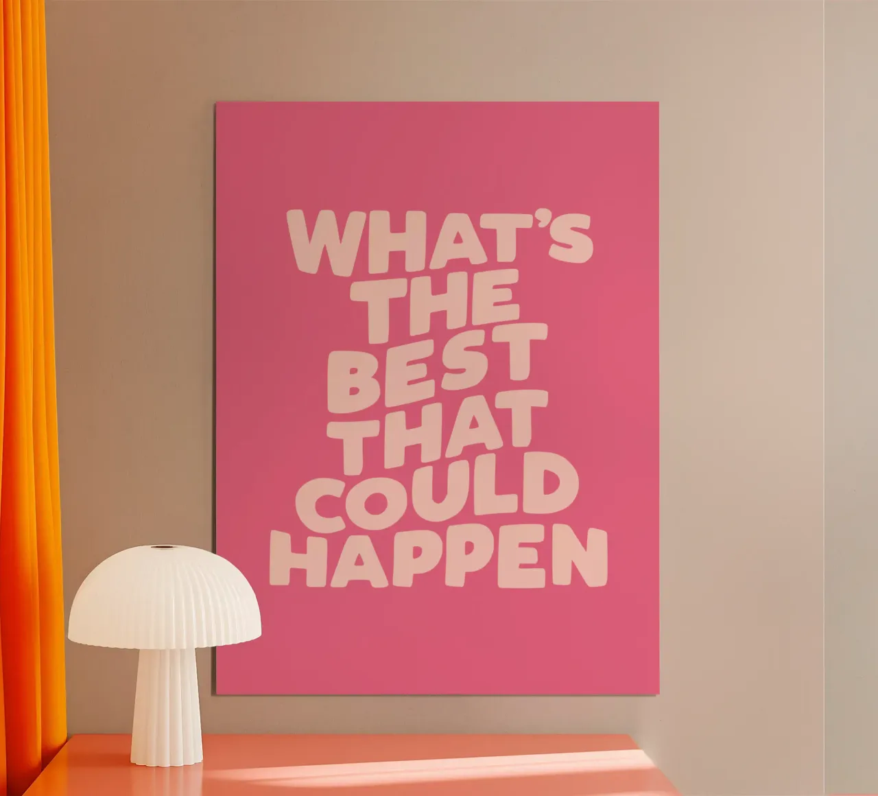Qual è il meglio che possa accadere F06D91 poster con telaio in legno da THE MOTIVATED TYPE