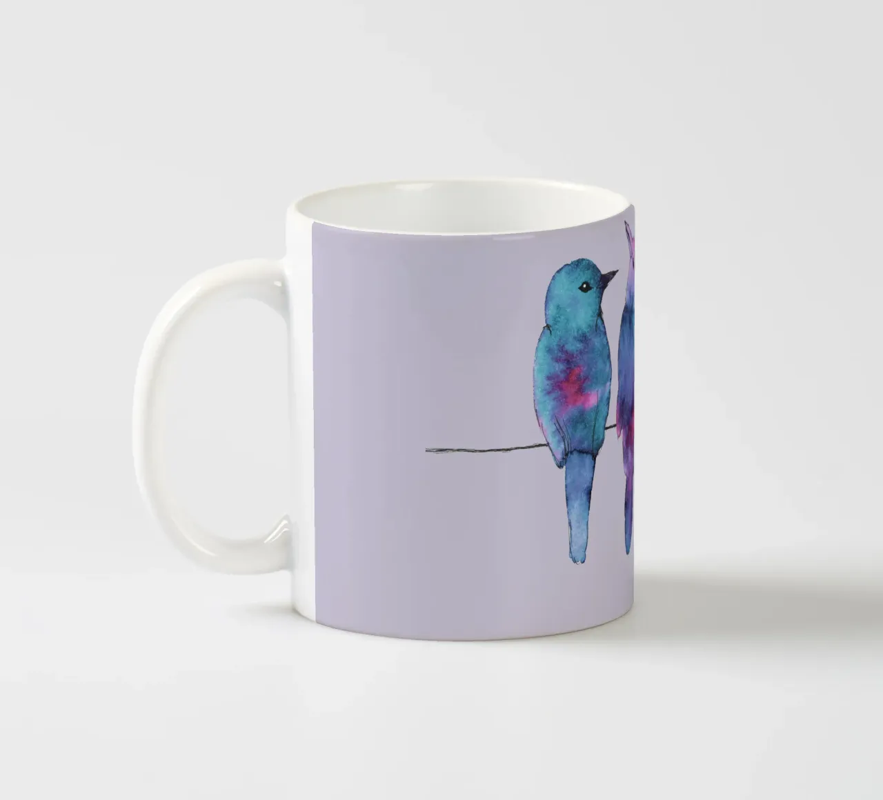 Tre uccelli su un filo tazza in ceramica da BwiseLizzy