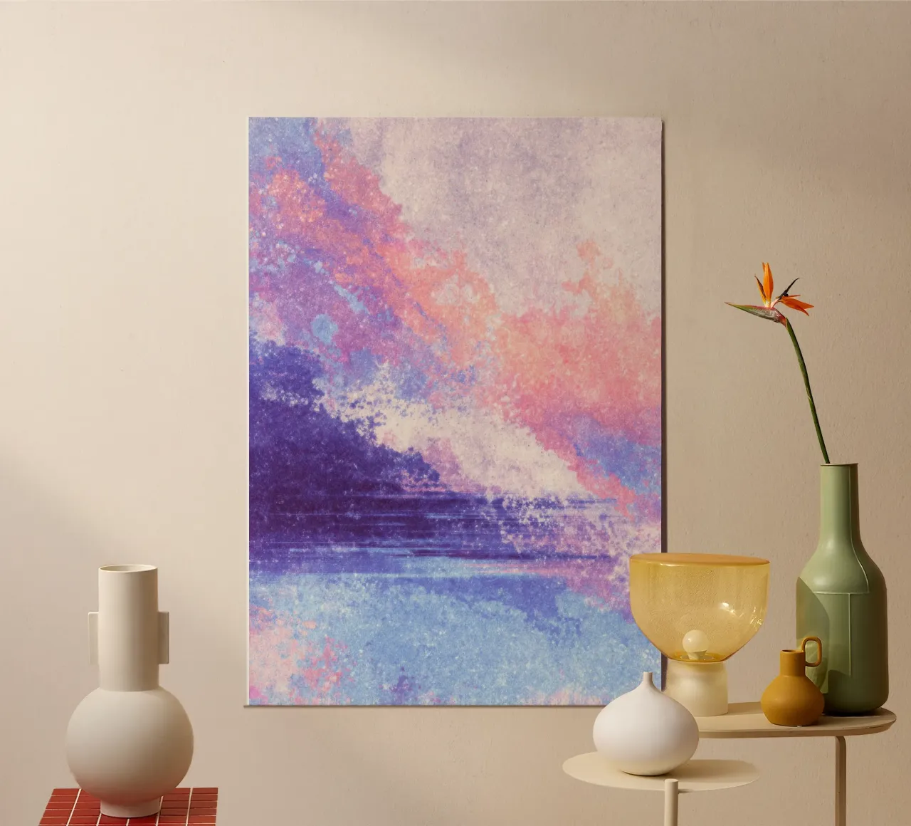 Cielo pastello su un mare calmo alluminio dibond da Nikis Art Studio