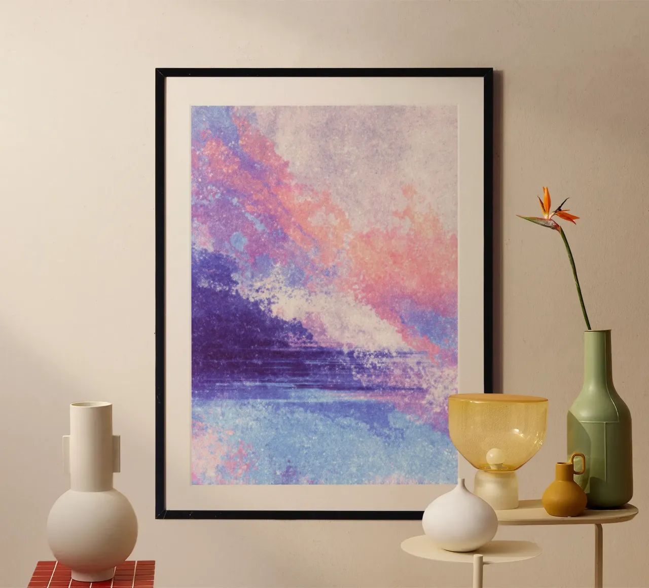Cielo pastello su un mare calmo carta hahnemühle da Nikis Art Studio