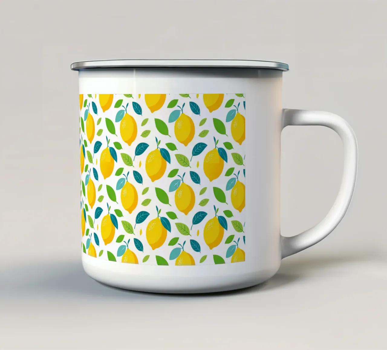 Limoni - Stampa di limoni all-over tazza in smalto da Hightown Design