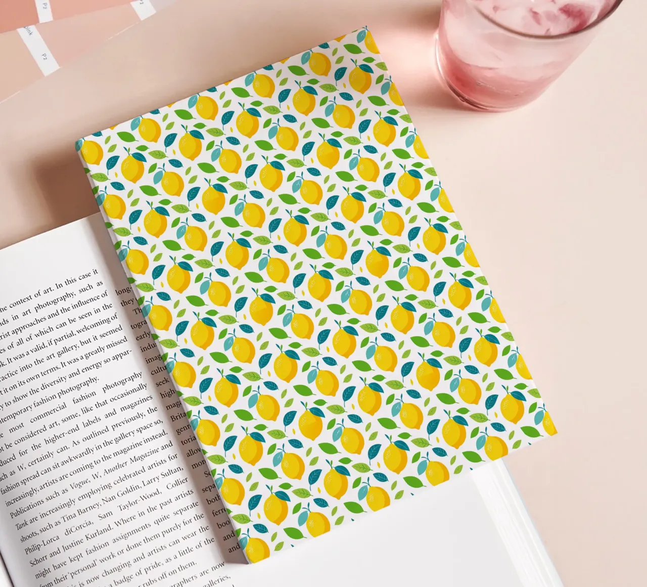 Lemons - All-over lemon print notebook by Hightown Design