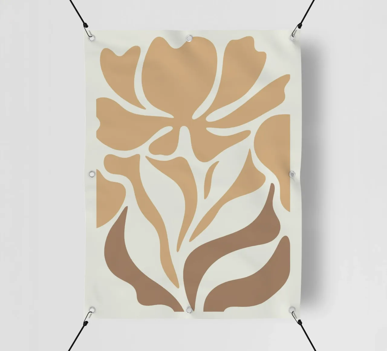 Neutral Boho Abstract Floral telo in pvc da Attaboy Dsgn