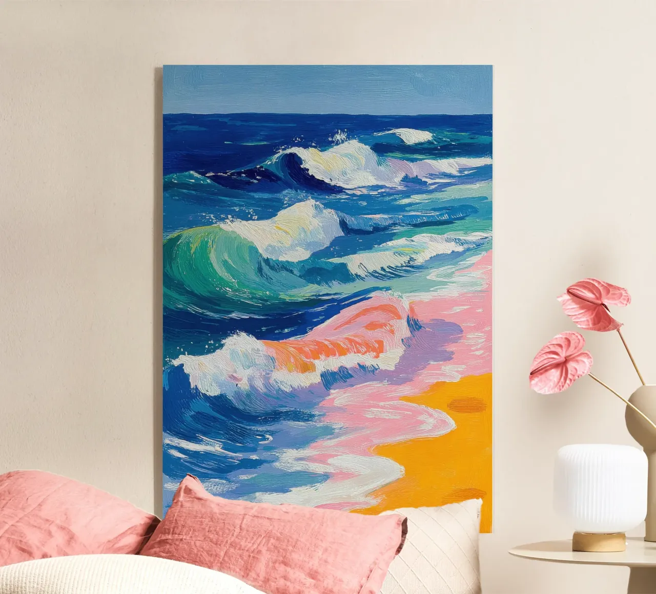 Onde colorate sulla spiaggia plexiglass da Nikis Art Studio
