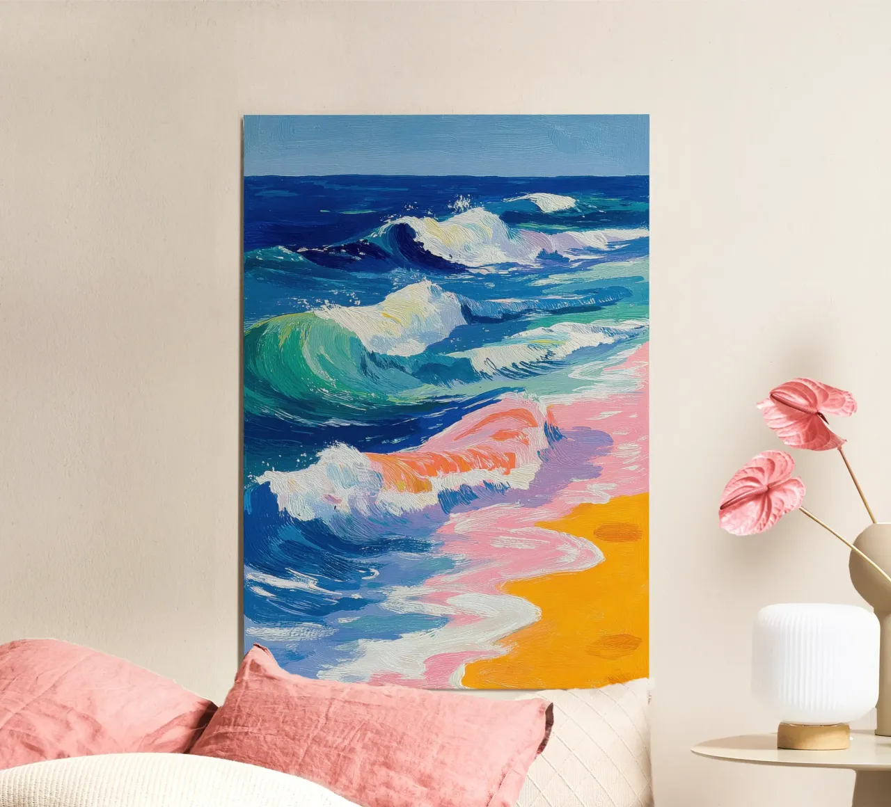 Onde colorate sulla spiaggia carta hahnemühle da Nikis Art Studio