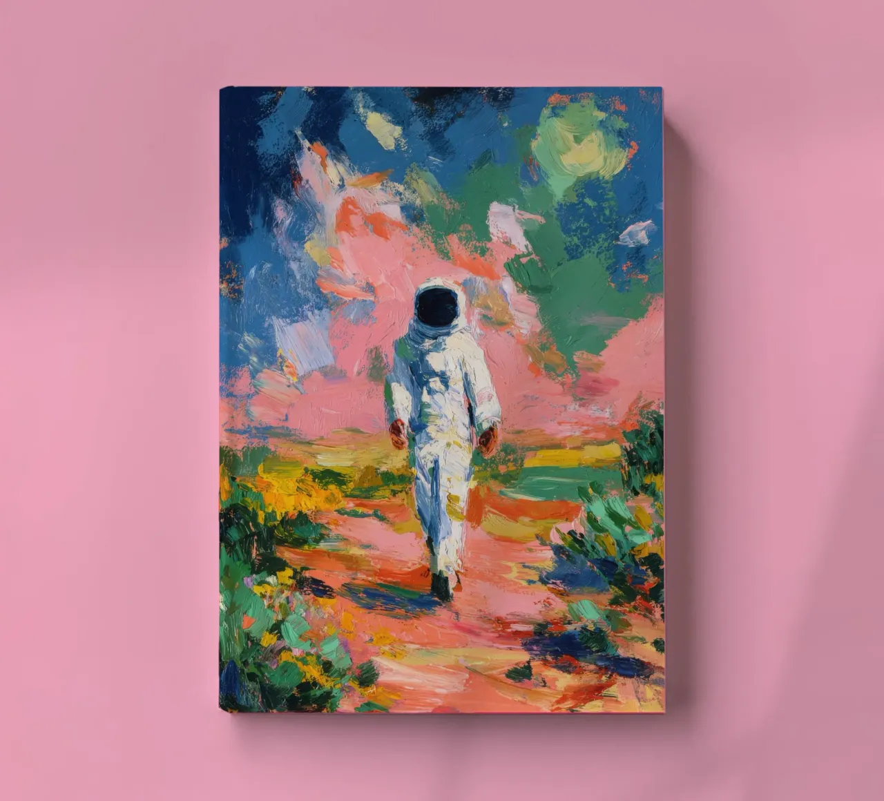 Astronauta in un paesaggio colorato diario da Nikis Art Studio