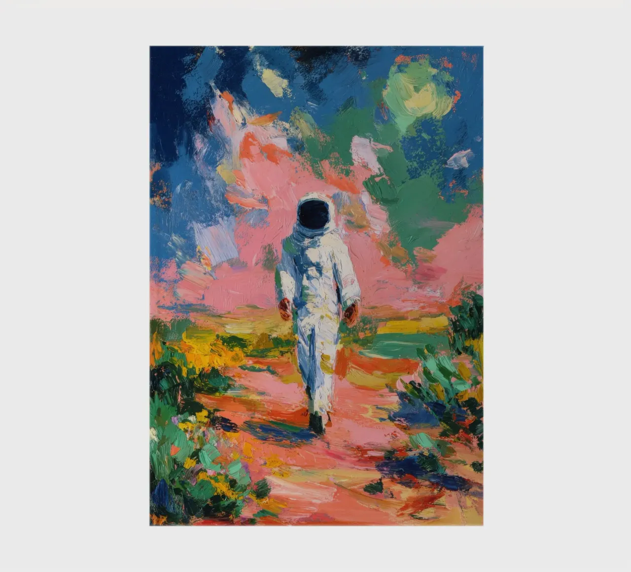 Astronauta in un paesaggio colorato diario da Nikis Art Studio