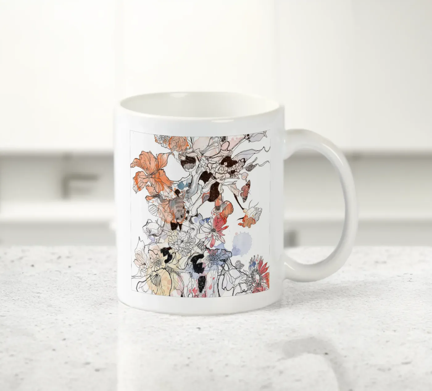 flower fire ceramic mug by k i m