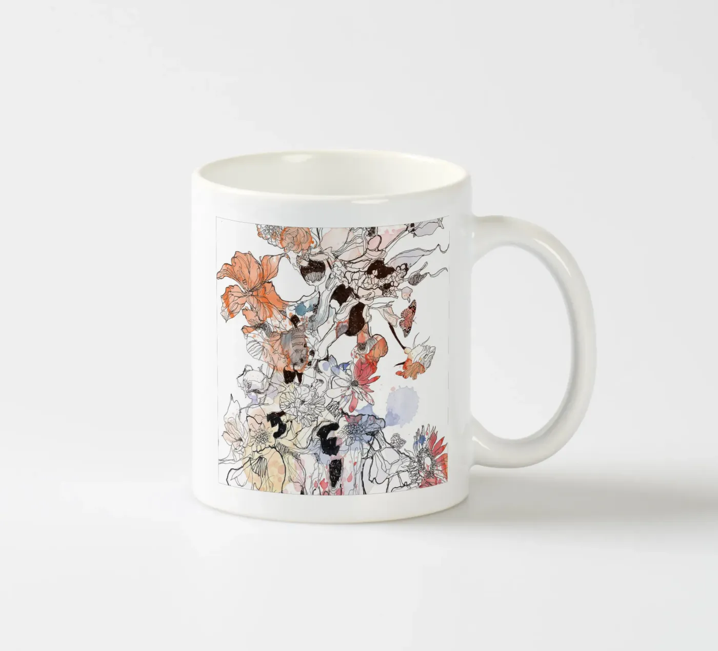 flower fire ceramic mug by k i m